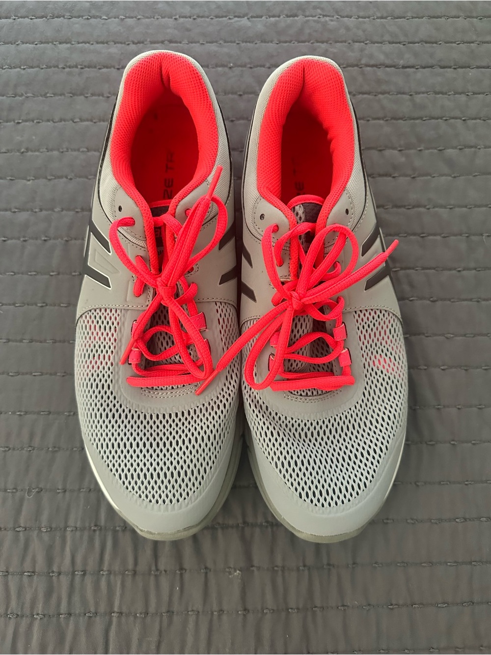 Women's Gray Athletic Sneakers with Bright Pink Accents